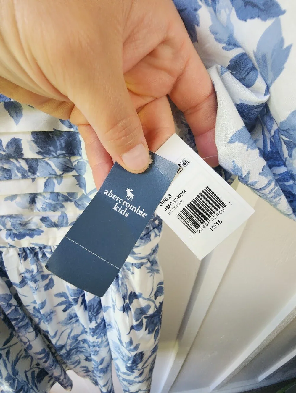 Abercrombie Kids Emerson Puff Sleeve Sundress Blue Floral Size 15/16